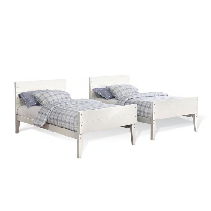 Twin over Twin White Bunk Bed